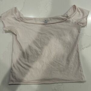 Brandy Melville Light Pink Off-Shoulder Tee